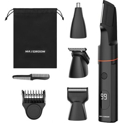 Maxgroom, Trimmer + Haarschneider, LK-881 Multifunktionstrimmer mit austauschbaren Aufsätzen – schwarz Maxgroom, Trimmer + Haarschneider, LK-881 Multifunktionstrimmer mit austauschbaren Aufsätzen – schwarz