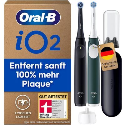 Oral-B, Elektrische Zahnbürste, OralB iO Series 2 Electric Toothbrush DUO Pack Night BlackForest Green Oral-B, Elektrische Zahnbürste, OralB iO Series 2 Electric Toothbrush DUO Pack Night BlackForest Green