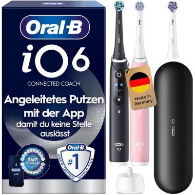 Oral-B, Elektrische Zahnbürste, iO Series 6 Black Lava/Pink Sand mit 2. Handstück JAS22 Elektrische Zahnbürste Oral-B, Elektrische Zahnbürste, iO Series 6 Black Lava/Pink Sand mit 2. Handstück JAS22 Elektrische Zahnbürste