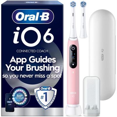Oral-B, Elektrische Zahnbürste, Oral B - iO6 Electric Toothbrush - Pink - 2 Brush Heads, Premium Travel Case Oral-B, Elektrische Zahnbürste, Oral B - iO6 Electric Toothbrush - Pink - 2 Brush Heads, Premium Travel Case