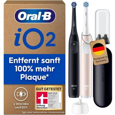Oral-B, Elektrische Zahnbürste, OralB iO Series 2 Electric Toothbrush DUO Pack Night BlackCalm Pink Oral-B, Elektrische Zahnbürste, OralB iO Series 2 Electric Toothbrush DUO Pack Night BlackCalm Pink
