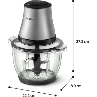 Philips HR1503/00 Edelstahl Küchenhacker - 2L, 450W Philips HR1503/00 Edelstahl Küchenhacker - 2L, 450W