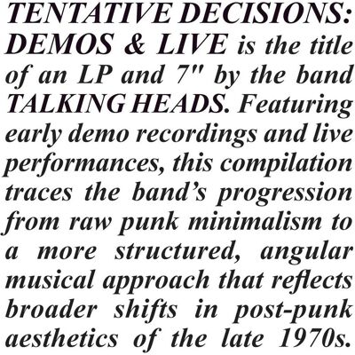 Rhino Tentative Decisions: Demos & Live (Wsv), Schallplatten Rhino Tentative Decisions: Demos & Live (Wsv), Schallplatten