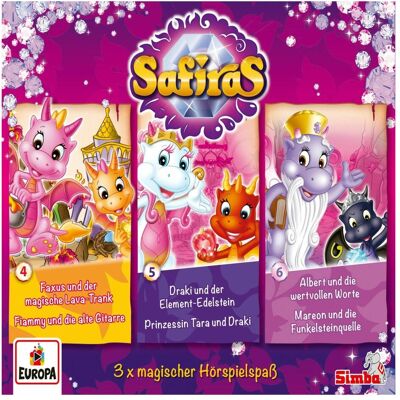 Europa Safiras - 002/3er Box - Drachenbox (Folgen 4 / 5 / 6), Hörbücher von Safiras Europa Safiras - 002/3er Box - Drachenbox (Folgen 4 / 5 / 6), Hörbücher von Safiras