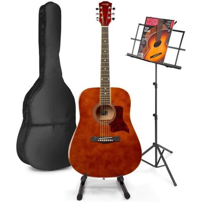 Max Music gitaar voor beginners - SoloJam Western gitaar - Incl. gitaar standaard, muziekstandaard, gitaar (Akustik Gitarre, Ahorn, Lindehout, Walnuss), Gitarre, Braun Max Music gitaar voor beginners - SoloJam Western gitaar - Incl. gitaar standaard, muziekstandaard, gitaar (Akustik Gitarre, Ahorn, Lindehout, Walnuss), Gitarre, Braun