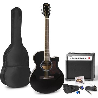 Max Music ShowKit (Halbakustik Gitarre, Basswood), Gitarre, Schwarz Max Music ShowKit (Halbakustik Gitarre, Basswood), Gitarre, Schwarz