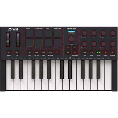 Akai MPK Mini MK4 (Keyboard), MIDI Controller, Schwarz, Rot Akai MPK Mini MK4 (Keyboard), MIDI Controller, Schwarz, Rot