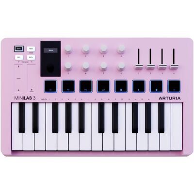 Arturia MINILab 3 Rose Quartz (Keyboard), MIDI Controller, Rosa Arturia MINILab 3 Rose Quartz (Keyboard), MIDI Controller, Rosa
