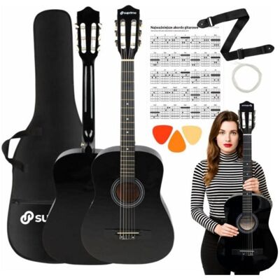 Salvador Cortez SUPRIMO CGS2 BK gitara klasyczna 4/4 czarna do nau (Konzertgitarre), Gitarre, Schwarz Salvador Cortez SUPRIMO CGS2 BK gitara klasyczna 4/4 czarna do nau (Konzertgitarre), Gitarre, Schwarz