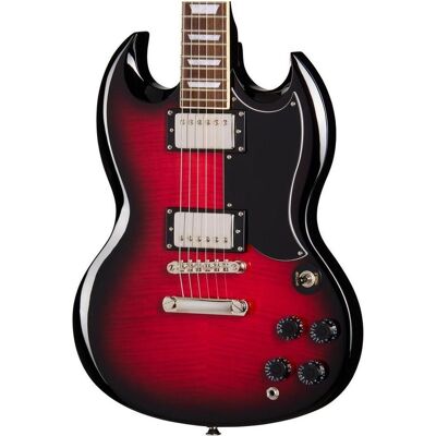 Epiphone SG Tribute Plus Cherry Burst - elektrische Gitarre (E-Gitarre, Ivory Urite, Mahagoni), Gitarre, Rot, Schwarz Epiphone SG Tribute Plus Cherry Burst - elektrische Gitarre (E-Gitarre, Ivory Urite, Mahagoni), Gitarre, Rot, Schwarz