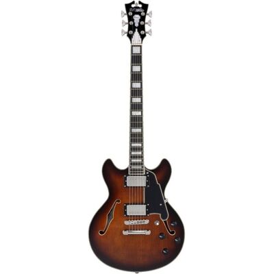 D'angelico Guitars D'angelico Premier Mini DC Brown Burst (E-Gitarre, Ahorn (Hals), Ahorn (Korpus), Geflammtes Ahorn (Decke), Graph Tech NuBone XL (Sattel), Pau Ferro (Griffbrett), USA Supro Bolt Bucker Humbucker (Tonabnehmer)), Gitarre, Braun D'angelico Guitars D'angelico Premier Mini DC Brown Burst (E-Gitarre, Ahorn (Hals), Ahorn (Korpus), Geflammtes Ahorn (Decke), Graph Tech NuBone XL (Sattel), Pau Ferro (Griffbrett), USA Supro Bolt Bucker Humbucker (Tonabnehmer)), Gitarre, Braun