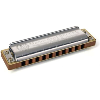 Hohner Marine Band Deluxe Eb-Richter Diatonische Mundharmonika (Mundharmonika, Diatonisch), Blasinstrumente Hohner Marine Band Deluxe Eb-Richter Diatonische Mundharmonika (Mundharmonika, Diatonisch), Blasinstrumente