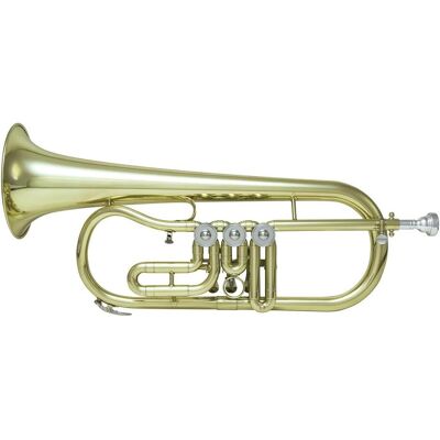 Dimavery FH-310D B-Flügelhorn Drehventil (Flügelhorn, Drehventil), Blasinstrumente, Gold Dimavery FH-310D B-Flügelhorn Drehventil (Flügelhorn, Drehventil), Blasinstrumente, Gold