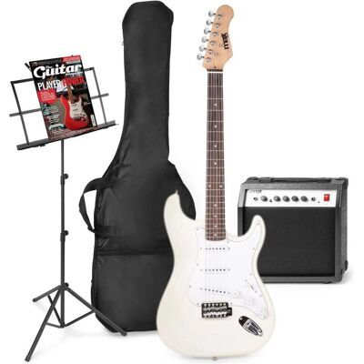 Max E -Gitarre mit Gitarrenverstärker - Gigkit - Perfekt für Anfänger - inkl. (E-Gitarre, Ahorn, Lindenholz), Gitarre, Weiss Max E -Gitarre mit Gitarrenverstärker - Gigkit - Perfekt für Anfänger - inkl. (E-Gitarre, Ahorn, Lindenholz), Gitarre, Weiss