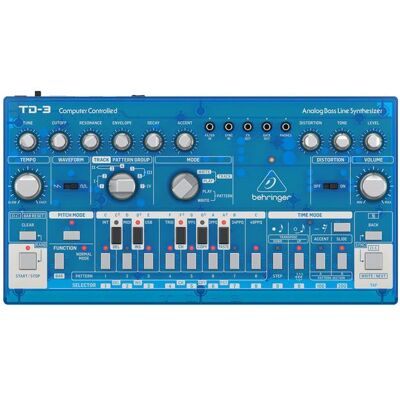 Behringer TD-3-BB Syntezator linii basowej niebieski przeźroczysty, Synthesizer, Transparent, Blau Behringer TD-3-BB Syntezator linii basowej niebieski przeźroczysty, Synthesizer, Transparent, Blau