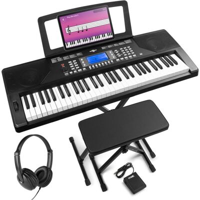 Max Rhapsody61P complete keyboard set - inclusief bankje, standaard, sustainpedaal en (61 Tasten), Keyboard, Schwarz Max Rhapsody61P complete keyboard set - inclusief bankje, standaard, sustainpedaal en (61 Tasten), Keyboard, Schwarz