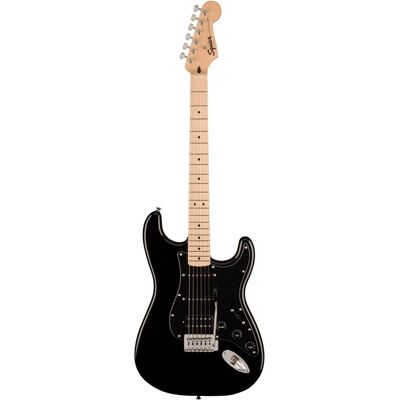 Squier Sonic Stratocaster HSS MN (E-Gitarre, Ahornholz, Pappel), Gitarre, Schwarz Squier Sonic Stratocaster HSS MN (E-Gitarre, Ahornholz, Pappel), Gitarre, Schwarz