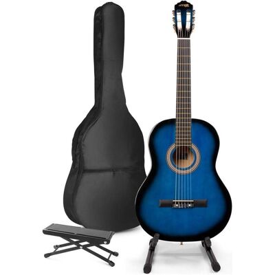 Max Akoestische gitaar voor beginners - SoloArt klassieke gitaar / Spaanse gitaar met (Konzertgitarre, Ahorn, Lindenholz, Nylonsaiten), Gitarre, Blau Max Akoestische gitaar voor beginners - SoloArt klassieke gitaar / Spaanse gitaar met (Konzertgitarre, Ahorn, Lindenholz, Nylonsaiten), Gitarre, Blau