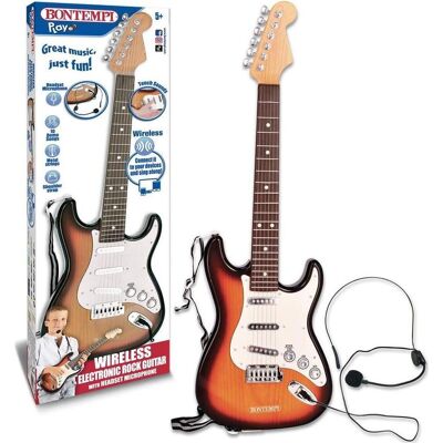 Bontempi Chitarra elettronica con microfono e connessione Wireless-Fender Style- (Multilingual) Bontempi Chitarra elettronica con microfono e connessione Wireless-Fender Style- (Multilingual)