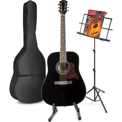 Max Music Akustikgitarre für Anfänger - Solojam Western Gitarre - inkl.Gitarrenstandard, Musikstandard, Gi (Akustik Gitarre, Ahorn, Lindehout), Gitarre, Schwarz Max Music Akustikgitarre für Anfänger - Solojam Western Gitarre - inkl.Gitarrenstandard, Musikstandard, Gi (Akustik Gitarre, Ahorn, Lindehout), Gitarre, Schwarz