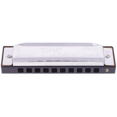 Fender Blues Harmonica Deluxe G (Mundharmonika, Diatonisch), Blasinstrumente, Silber Fender Blues Harmonica Deluxe G (Mundharmonika, Diatonisch), Blasinstrumente, Silber