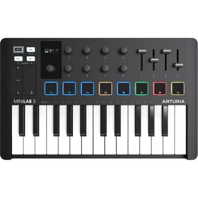 Arturia MiniLab 3 (Keyboard), MIDI Controller, Schwarz Arturia MiniLab 3 (Keyboard), MIDI Controller, Schwarz