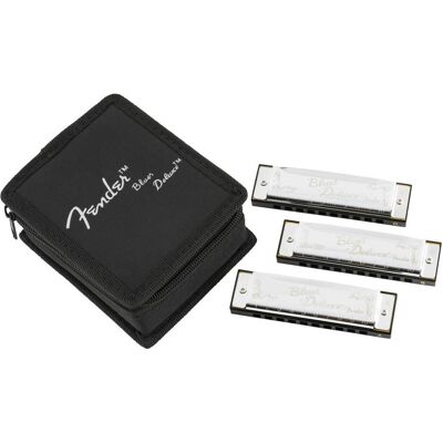 Fender Blues Deluxe Harmonica, 3-Pack (Mundharmonika, Diatonisch), Blasinstrumente, Silber Fender Blues Deluxe Harmonica, 3-Pack (Mundharmonika, Diatonisch), Blasinstrumente, Silber