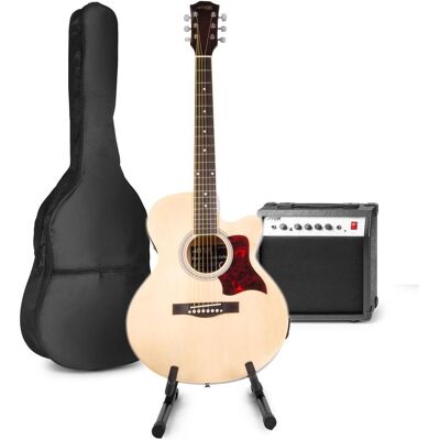 Max Elektrische Akustikgitarre - Showkit -Gitarren -Set mit 40W -Gitarrenverstärker, Gitarrenstandar (Ahorn, Linde), Gitarre, Braun Max Elektrische Akustikgitarre - Showkit -Gitarren -Set mit 40W -Gitarrenverstärker, Gitarrenstandar (Ahorn, Linde), Gitarre, Braun
