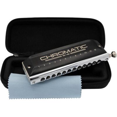 Cascha HH-2290 Chromatische Mundharmonika – Tonart C – 12 Löcher – 48 Töne (Mundharmonika, Chromatisch), Blasinstrumente, Silber Cascha HH-2290 Chromatische Mundharmonika – Tonart C – 12 Löcher – 48 Töne (Mundharmonika, Chromatisch), Blasinstrumente, Silber
