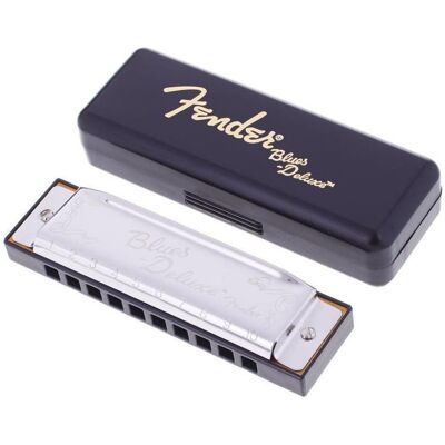 Fender Blues Harmonica Deluxe A (Mundharmonika, Diatonisch), Blasinstrumente, Silber Fender Blues Harmonica Deluxe A (Mundharmonika, Diatonisch), Blasinstrumente, Silber