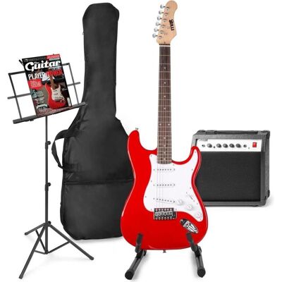 Max E -Gitarre mit Gitarrenverstärker - Gigkit - Perfekt für Anfänger - inkl. (E-Gitarre, Ahorn, Linde), Gitarre, Rot Max E -Gitarre mit Gitarrenverstärker - Gigkit - Perfekt für Anfänger - inkl. (E-Gitarre, Ahorn, Linde), Gitarre, Rot