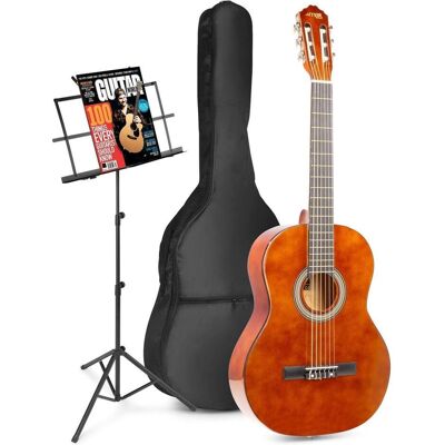 Max gitaar voor beginners - SoloArt klassieke gitaar / Spaanse gitaar met o.a. 39 gitaar, muziekstan (Konzertgitarre, Hals: Ahorn, Korpus: Linde), Gitarre, Braun Max gitaar voor beginners - SoloArt klassieke gitaar / Spaanse gitaar met o.a. 39 gitaar, muziekstan (Konzertgitarre, Hals: Ahorn, Korpus: Linde), Gitarre, Braun