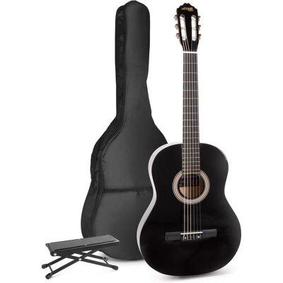 Max Music Akustikgitarre für Anfänger - Soloart Classic Gitarre / Spanische Gitarre mit (Konzertgitarre, Ahorn, Lindeholz), Gitarre, Schwarz Max Music Akustikgitarre für Anfänger - Soloart Classic Gitarre / Spanische Gitarre mit (Konzertgitarre, Ahorn, Lindeholz), Gitarre, Schwarz