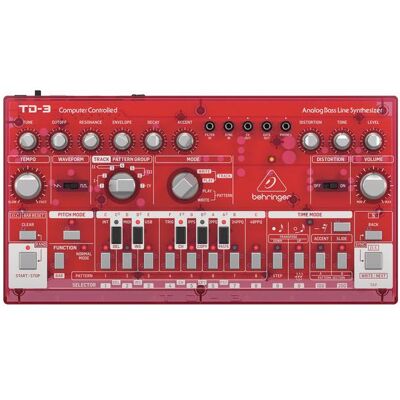 Behringer TD-3-SB Syntezator linii basowej czerwony przeźroczysty, Synthesizer, Transparent, Rot Behringer TD-3-SB Syntezator linii basowej czerwony przeźroczysty, Synthesizer, Transparent, Rot