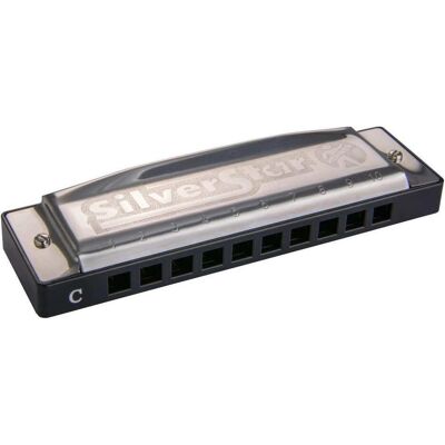 Hohner Silver Star - F-Dur (Mundharmonika, Diatonisch), Blasinstrumente, Silber Hohner Silver Star - F-Dur (Mundharmonika, Diatonisch), Blasinstrumente, Silber