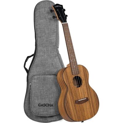 Cascha CUTZW1 Tenor-Ukulele – Zebrano – Naturlackierung, Ukulele, Schwarz, Braun Cascha CUTZW1 Tenor-Ukulele – Zebrano – Naturlackierung, Ukulele, Schwarz, Braun