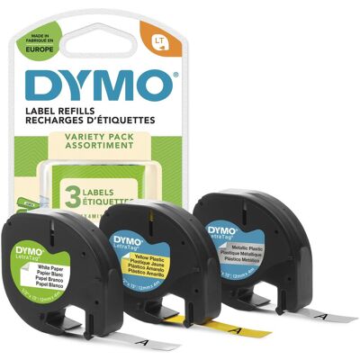 Dymo Beschriftungsband, S0721800 LetraTag 3er Set (1.20 cm, Schwarz, Silber, Weiss) Dymo Beschriftungsband, S0721800 LetraTag 3er Set (1.20 cm, Schwarz, Silber, Weiss)