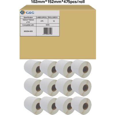 G&G, Etikettenrolle, Toner kompatibel mit Zebra 800294-605 (102 mm) G&G, Etikettenrolle, Toner kompatibel mit Zebra 800294-605 (102 mm)