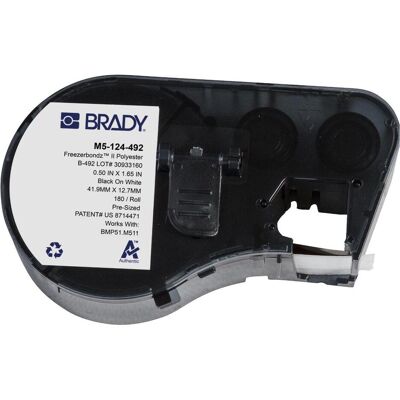 Brady, Etikettenrolle, M5-124-492, FreezerBondz II(TM), Polyester, Schwarz auf weiss, 12.70 x 41.91 mm, permanent (1 Brady, Etikettenrolle, M5-124-492, FreezerBondz II(TM), Polyester, Schwarz auf weiss, 12.70 x 41.91 mm, permanent (1