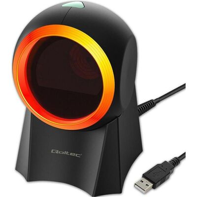 Qoltec 50857 Kabelgebundener Desktop-Barcodescanner 1D 2D (1D-Barcodes, 2D-Barcodes), Barcode Scanner, Schwarz, Orange Qoltec 50857 Kabelgebundener Desktop-Barcodescanner 1D 2D (1D-Barcodes, 2D-Barcodes), Barcode Scanner, Schwarz, Orange