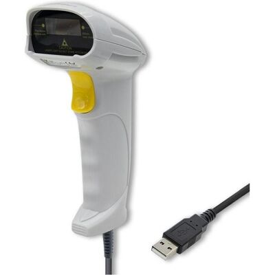 Qoltec 1D Laser Barcode Scanner USB White (1D-Barcodes), Barcode Scanner, Weiss Qoltec 1D Laser Barcode Scanner USB White (1D-Barcodes), Barcode Scanner, Weiss