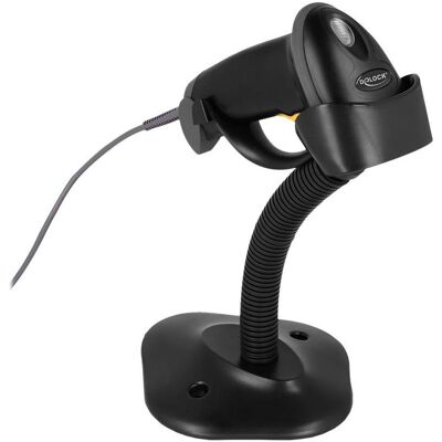 Delock USB Barcode Scanner 1D mit Anschlusskabel und Halterung (1D-Barcodes), Barcode Scanner, Schwarz Delock USB Barcode Scanner 1D mit Anschlusskabel und Halterung (1D-Barcodes), Barcode Scanner, Schwarz