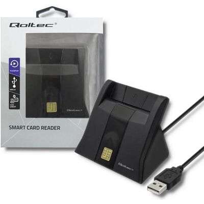 Qoltec Skeneris Smart chip ID card scanner USB 2.0 Plug&Play vertical (USB, USB 2.0), Speicherkartenlesegerät, Schwarz Qoltec Skeneris Smart chip ID card scanner USB 2.0 Plug&Play vertical (USB, USB 2.0), Speicherkartenlesegerät, Schwarz