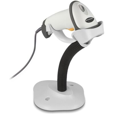 Delock USB Barcode Scanner 1D mit Anschlusskabel und Halterung (1D-Barcodes), Barcode Scanner, Schwarz, Grau Delock USB Barcode Scanner 1D mit Anschlusskabel und Halterung (1D-Barcodes), Barcode Scanner, Schwarz, Grau