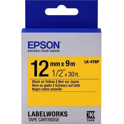Epson Beschriftungsband, Etikettenkassette Lk-4ybp (1.20 cm, Schwarz, Gelb) Epson Beschriftungsband, Etikettenkassette Lk-4ybp (1.20 cm, Schwarz, Gelb)
