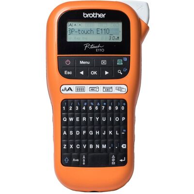 Brother P-touch PT-E110, Beschriftungsgerät, Orange, Schwarz Brother P-touch PT-E110, Beschriftungsgerät, Orange, Schwarz
