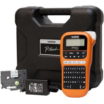 Brother PT-E110VP, Beschriftungsgerät, Orange, Schwarz Brother PT-E110VP, Beschriftungsgerät, Orange, Schwarz