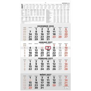 Zettler, Kalender, 4-Monatskalender rot 2027 Zettler, Kalender, 4-Monatskalender rot 2027