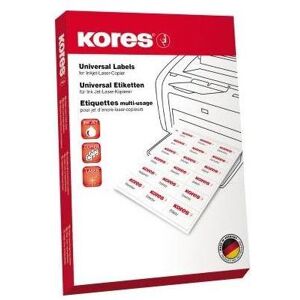 Kores, Etiketten, Universal-Etiketten, 105 x 37 mm, grün, 100 Blatt ohne Rand Kores, Etiketten, Universal-Etiketten, 105 x 37 mm, grün, 100 Blatt ohne Rand