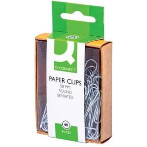 Q-Connect, Büroklammer, Briefklammer, aus Eisen verzinkt, 50 mm, 40 Stück (40x) Q-Connect, Büroklammer, Briefklammer, aus Eisen verzinkt, 50 mm, 40 Stück (40x)
